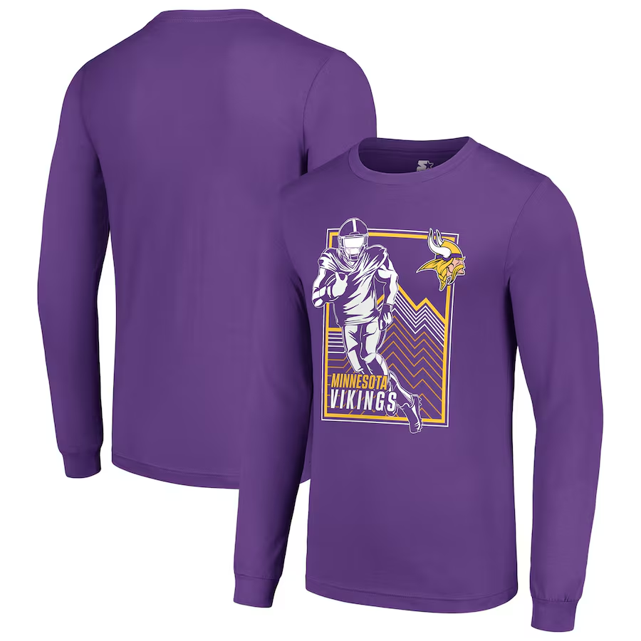 Men Minnesota Vikings purple 2024 NFL Long sleeve T Shirts->nfl t-shirts->Sports Accessory